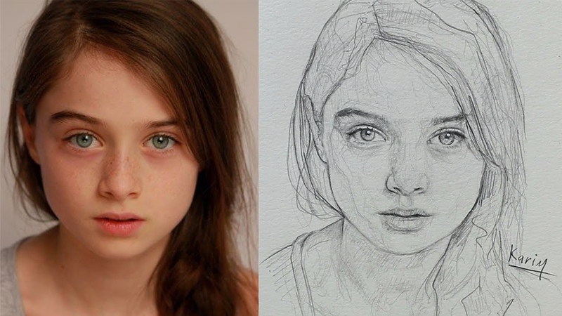 Loomis Method Portrait Drawing: A Step by Step Drawing Tutorial One pencil