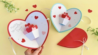 How to Make Heart Shape Valentine Pop Up Card /