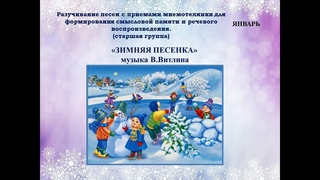 Мнемотаблица - ЗИМНЯЯ ПЕСЕНКА В.  Витлина -  ( минус)