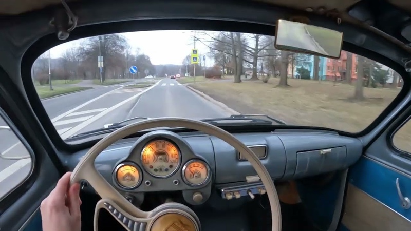Škoda 440 Spartak POV short evening drive (1958 Czechoslovak