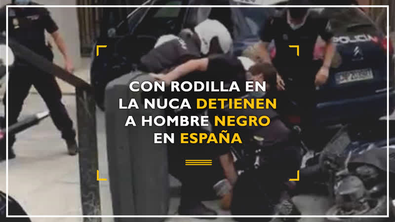 Con rodilla en la nuca detienen a hombre negro en