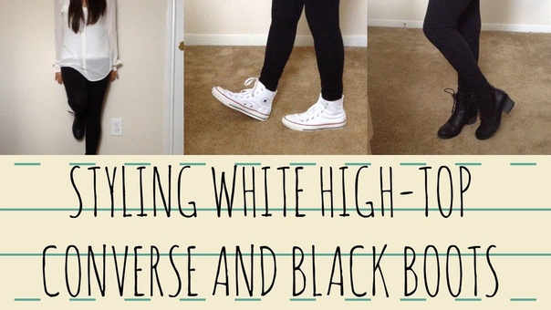 Back 2 School Styling White Converse Black