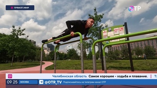 Эдуард Каневский. Два варианта отжиманий на параллельных брусьях.