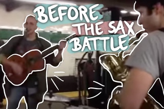 Before the sax battle!