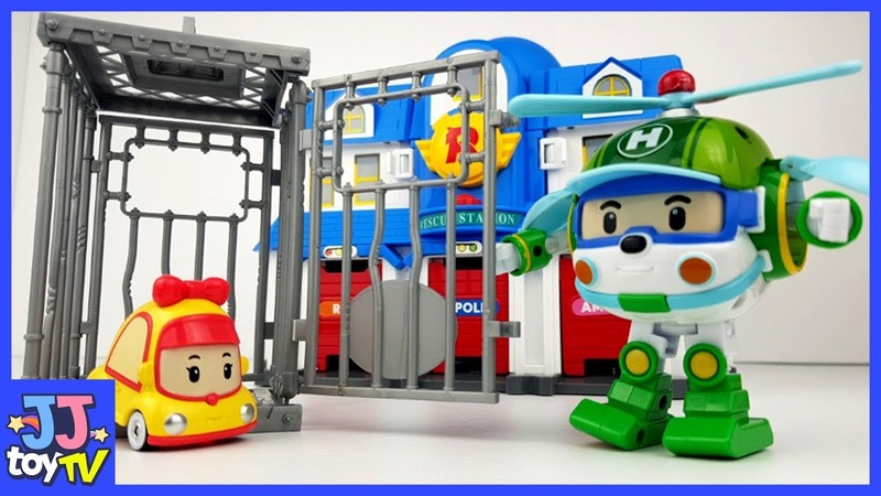 MINI was put in jail. Robocar POLI Rescue AMBER ROY HELLY Toy Play for Childlen JJtoy