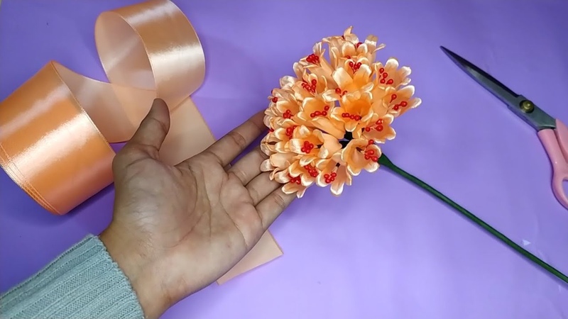 DIY, How To Make Satin Ribbon Flower Easy, Tutorial Membuat Bunga Dari Pita