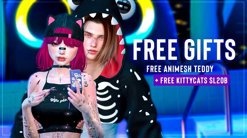 Second Life FREE GIFTS, Premium PLUS Giveaway, FREE Teddy Animesh + Kitty Cats SL20