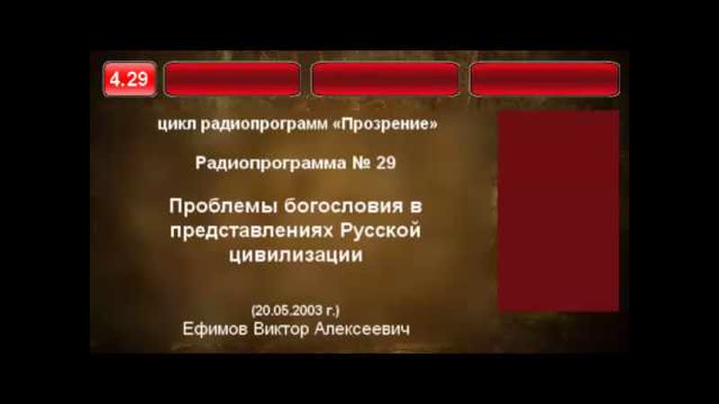 4. 29. Проблемы богословия в представлениях Русской