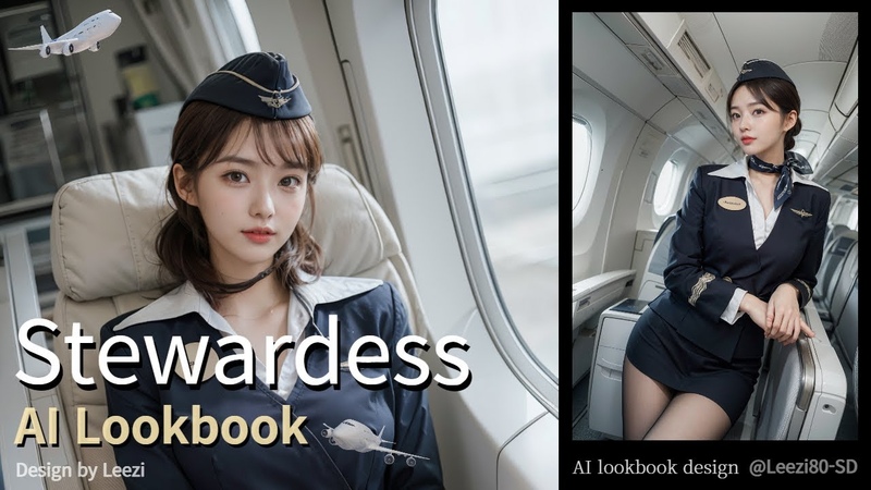 4 K AI ART AI Lookbook Stewardess